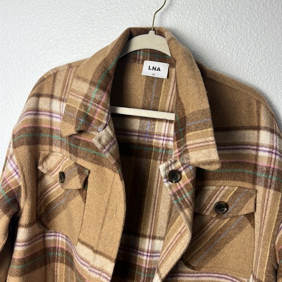 LNA | PLAID WOOL SHACKET - Picture 4 of 9
